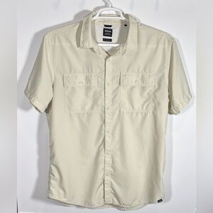 Prana Men’s Kirkwood Short-Sleeve Button Up Vented Shirt Cream Sz. Large